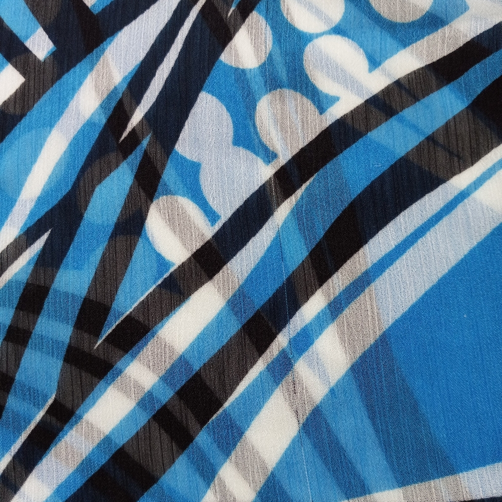 Womens Kimono Top Blue Size 16 Tie Waist Artsy Resortwear Boho Retro - Picture 13 of 15